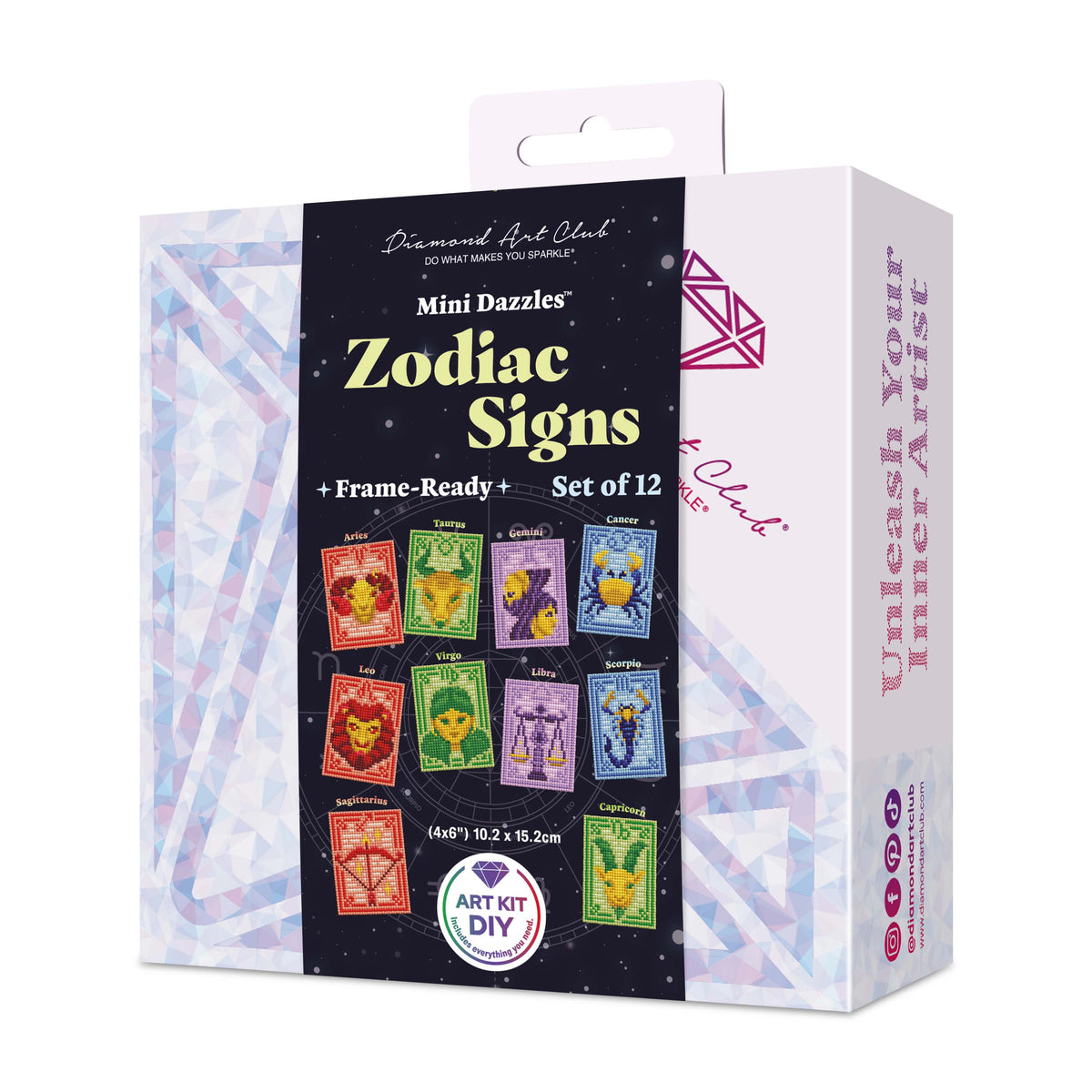 Diamond Painting Mini Dazzles™ - Zodiac Signs 4" x 6" (10.2cm x 15.2cm) / Square With 33 Colors Including 4 ABs and 1 Electro Diamond and 5 Iridescent Diamonds and 23 Fairy Dust Diamonds / 14,400
