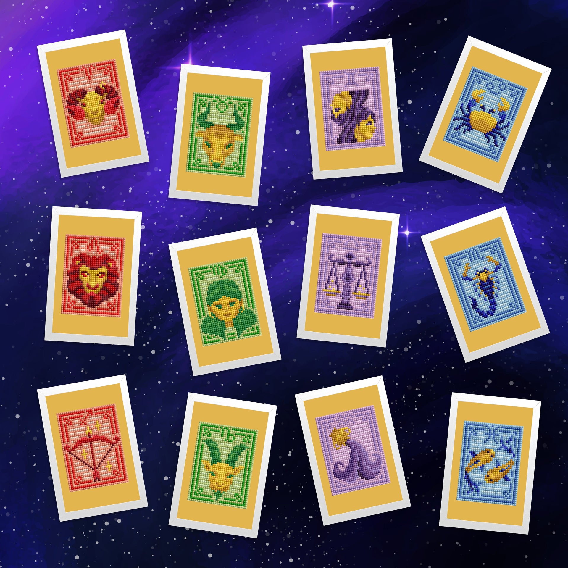 Diamond Painting Mini Dazzles™ - Zodiac Signs 4" x 6" (10.2cm x 15.2cm) / Square With 33 Colors Including 4 ABs and 1 Electro Diamond and 5 Iridescent Diamonds and 23 Fairy Dust Diamonds / 14,400
