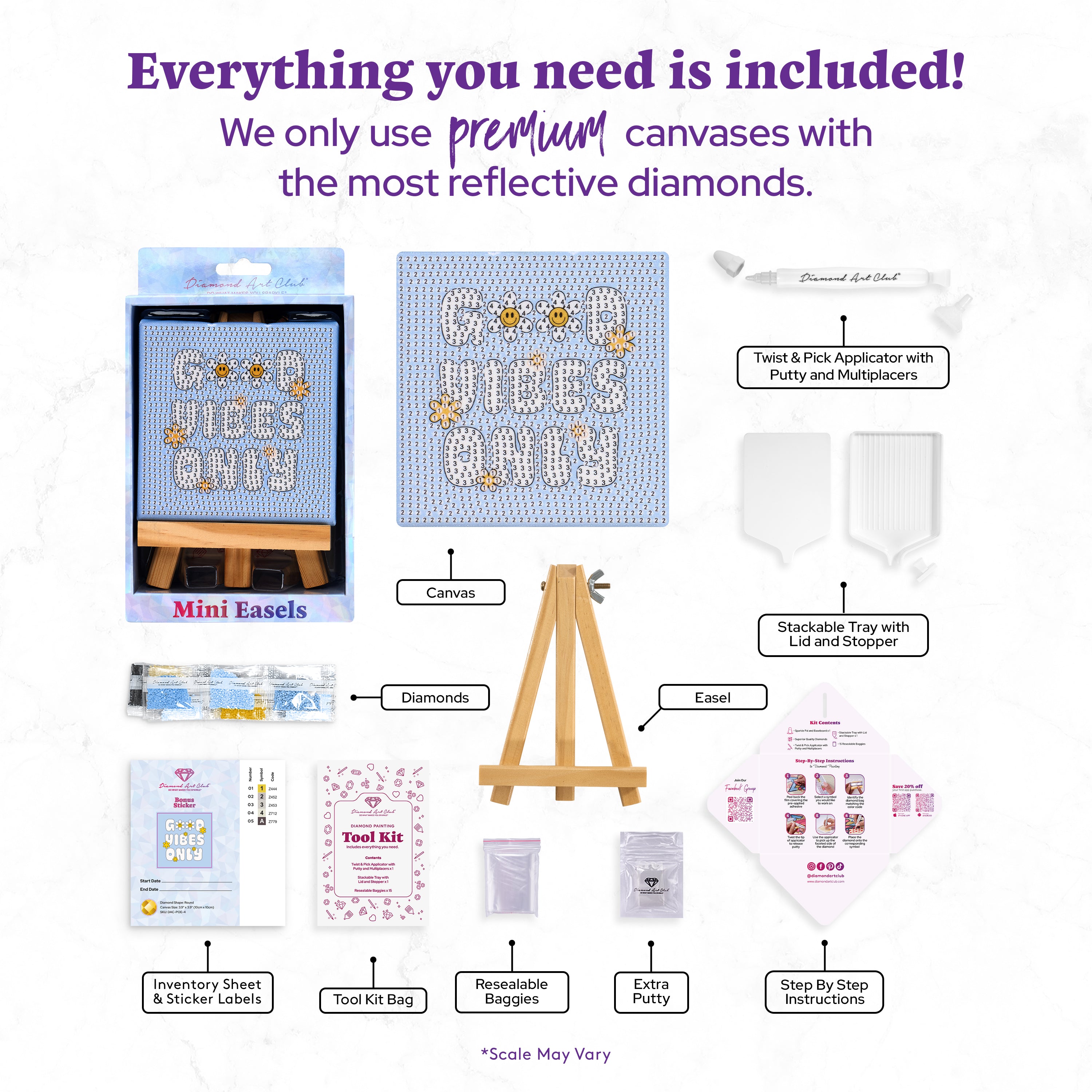 Mini Easels - Good Vibes Only – Diamond Art Club