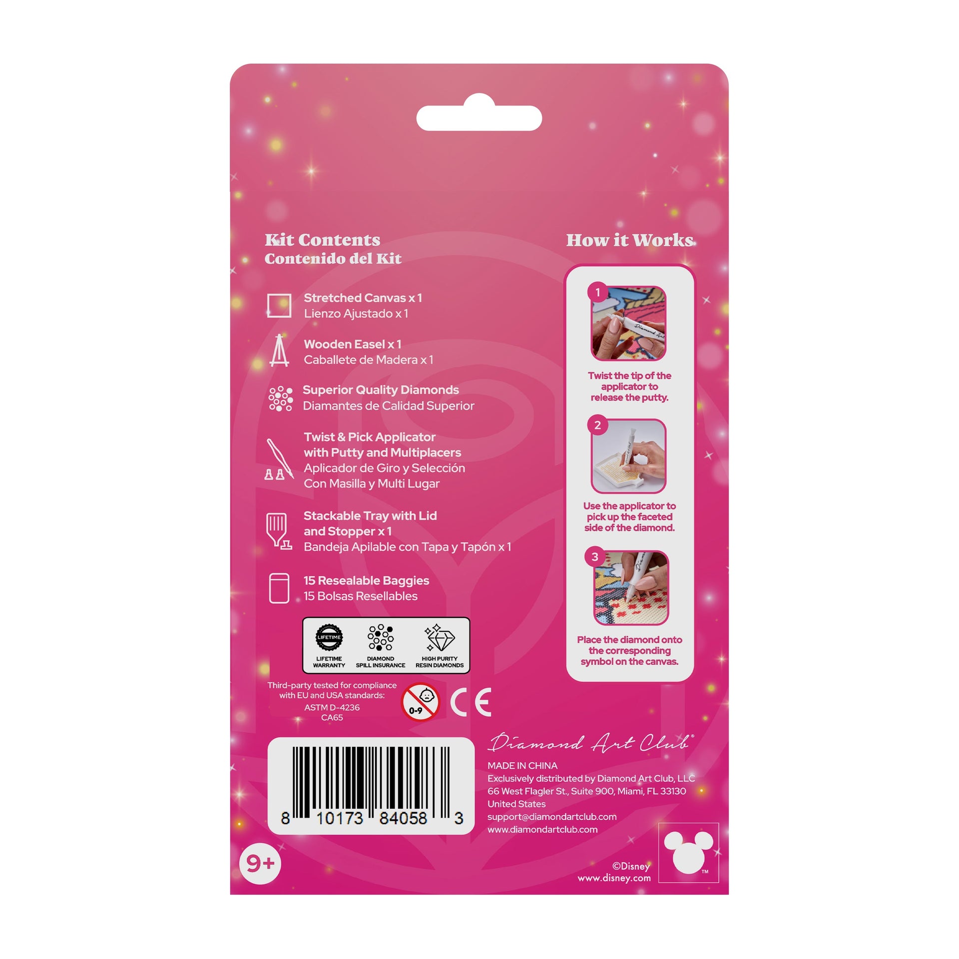 Diamond Painting Mini Easels - Head Full of Dreams 3.9" x 3.9" (10cm x 10cm) / Round with 8 Colors / 752