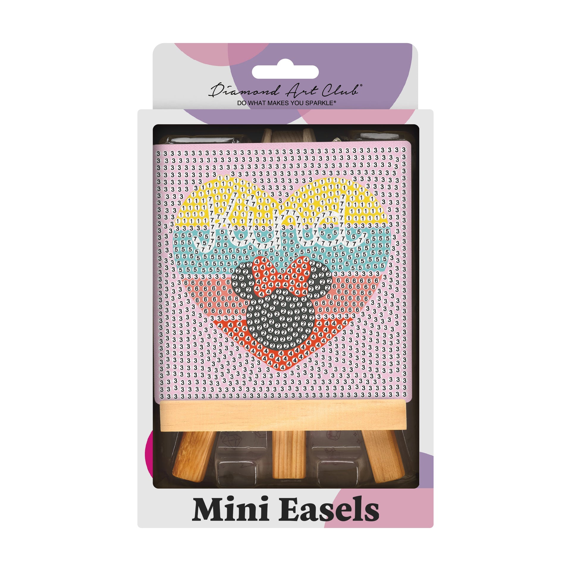 Diamond Painting Mini Easels - Kind Minnie™ 3.9" x 3.9" (10cm x 10cm) / Round with 7 Colors Including 2 Fairy Dust Diamonds / 1,317
