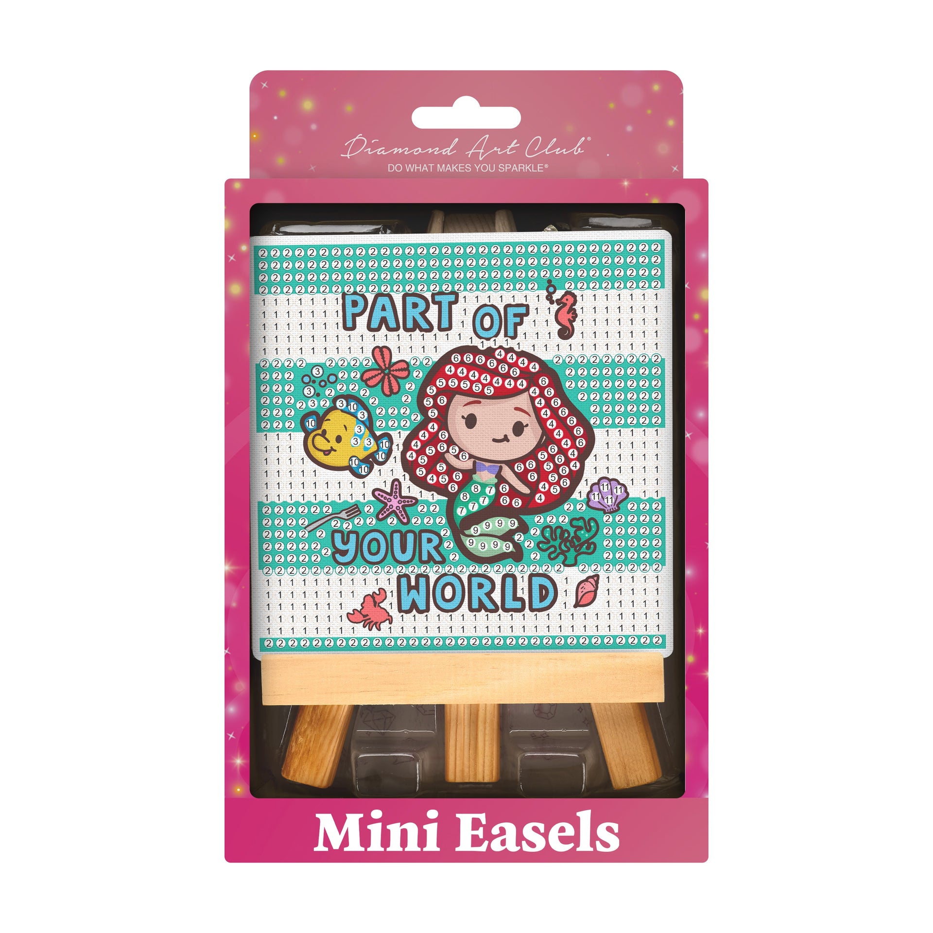 Diamond Painting Mini Easels - Part of Your World 3.9" x 3.9" (10cm x 10cm) / Round with 11 Colors / 751