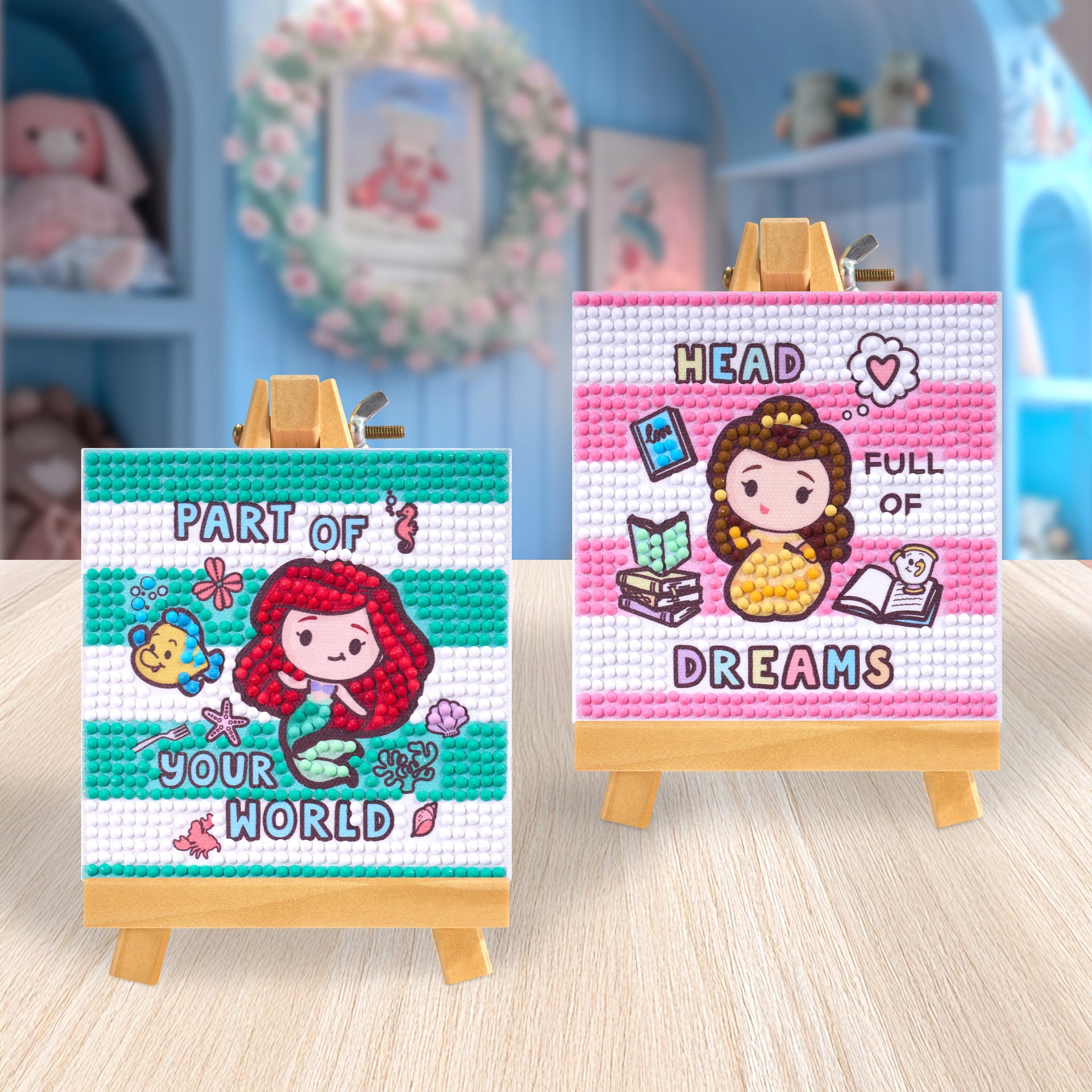 Diamond Painting Mini Easels - Part of Your World 3.9" x 3.9" (10cm x 10cm) / Round with 11 Colors / 751
