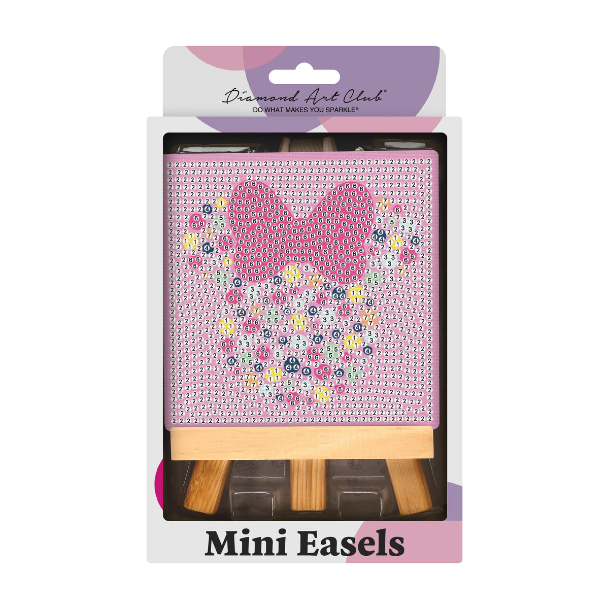 Diamond Painting Mini Easels - Pink Minnie™ 3.9" x 3.9" (10cm x 10cm) / Round with 7 Colors Including 2 Fairy Dust Diamonds / 1,286