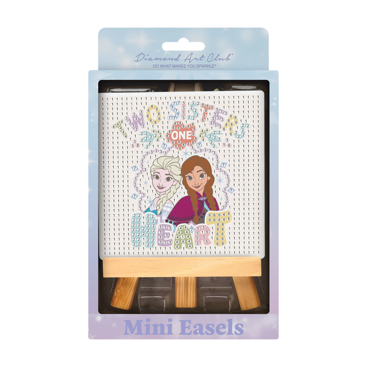 Diamond Painting Mini Easels - Two Sisters One Heart 3.9" x 3.9" (10cm x 10cm) / Round with 8 Colors / 798