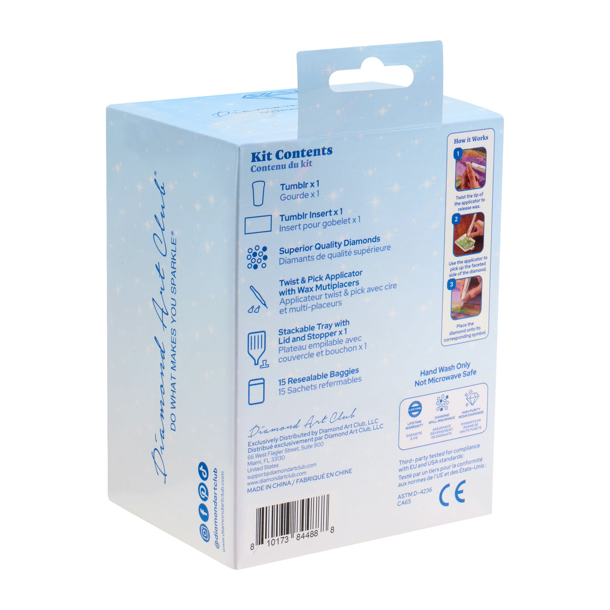 Diamond Painting Mini Tumblr - Holly Jolly 5.3" x 3.1" (13.4cm x 8cm) / Round with 14 Colors including 3 ABs and 3 Fairy Dust Diamonds / 595