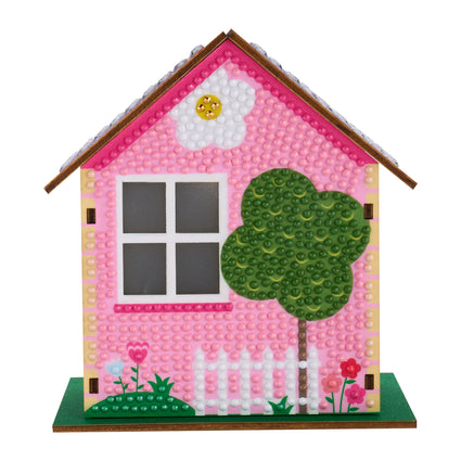 Diamond Painting Minnie Mouse - Gem House 5.5" x 4.1" x 3.1" (14 x 10.5 x 8cm) / Round with 17 Colors including 1 Electro Diamond and 4 Fairy Dust Diamonds / 2,075