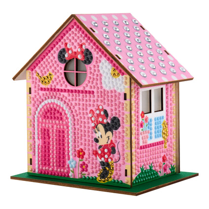 Diamond Painting Minnie Mouse - Gem House 5.5" x 4.1" x 3.1" (14 x 10.5 x 8cm) / Round with 17 Colors including 1 Electro Diamond and 4 Fairy Dust Diamonds / 2,075