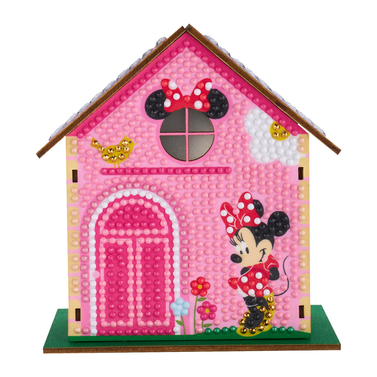 Diamond Painting Minnie Mouse - Gem House 5.5" x 4.1" x 3.1" (14 x 10.5 x 8cm) / Round with 17 Colors including 1 Electro Diamond and 4 Fairy Dust Diamonds / 2,075