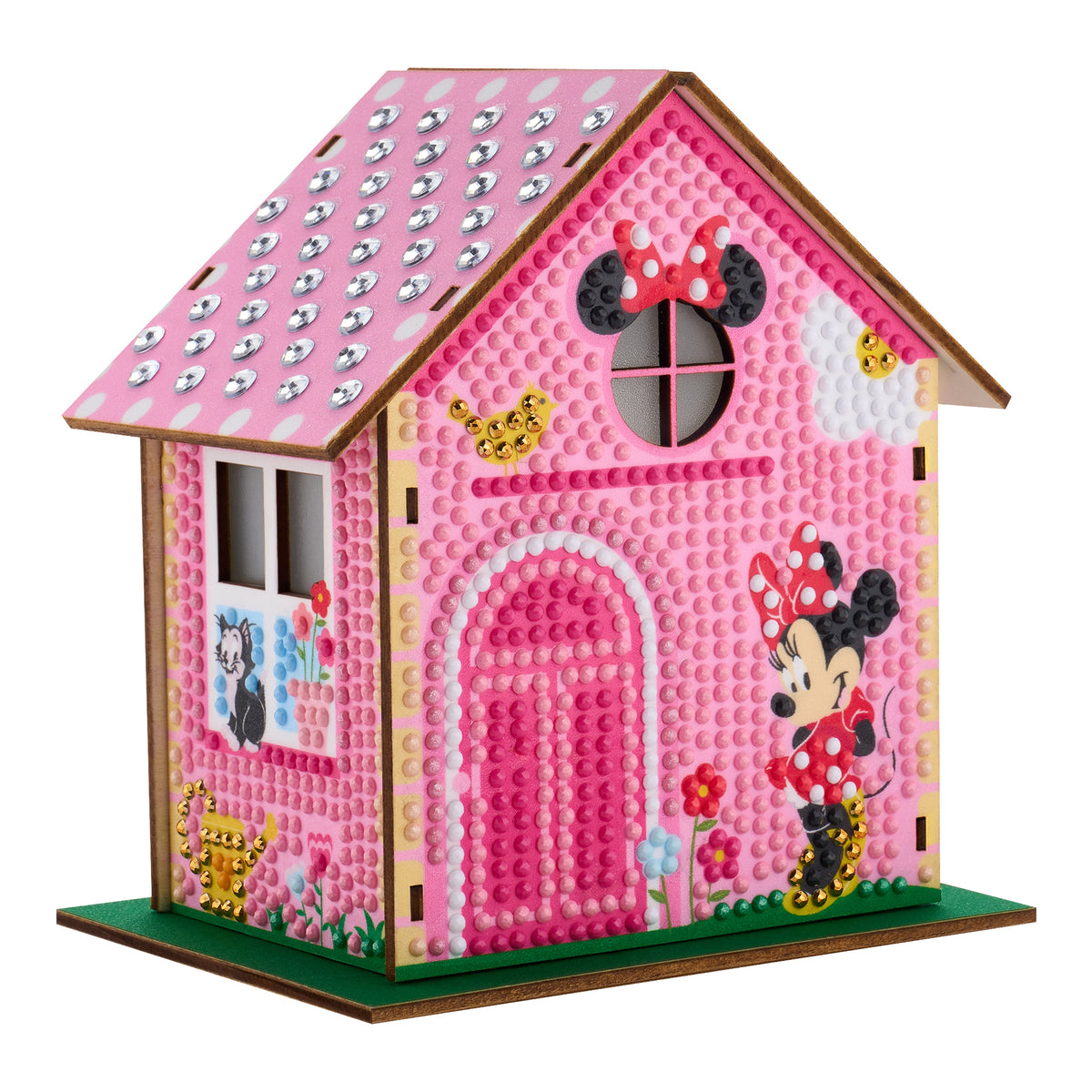 Diamond Painting Minnie Mouse - Gem House 5.5" x 4.1" x 3.1" (14 x 10.5 x 8cm) / Round with 17 Colors including 1 Electro Diamond and 4 Fairy Dust Diamonds / 2,075