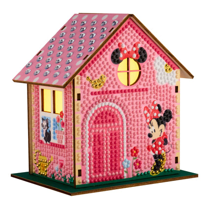 Diamond Painting Minnie Mouse - Gem House 5.5" x 4.1" x 3.1" (14 x 10.5 x 8cm) / Round with 17 Colors including 1 Electro Diamond and 4 Fairy Dust Diamonds / 2,075