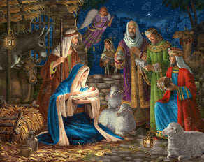 Diamond Painting Miracle in Bethlehem 32.3" x 25.6" (81.9cm x 65cm) / Square with 62 Colors including 4 ABs and 4 Fairy Dust Diamonds / 85,869