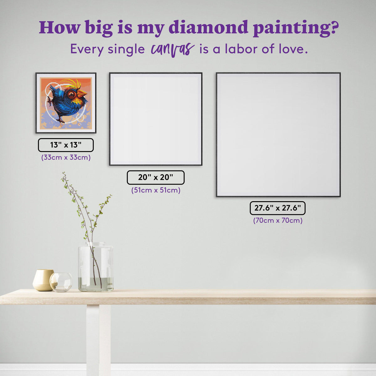 Diamond Painting Mojo 13" x 13" (33cm x 33cm) / Round with 38 Colors including 2 ABs and 3 Fairy Dust Diamonds / 14,400