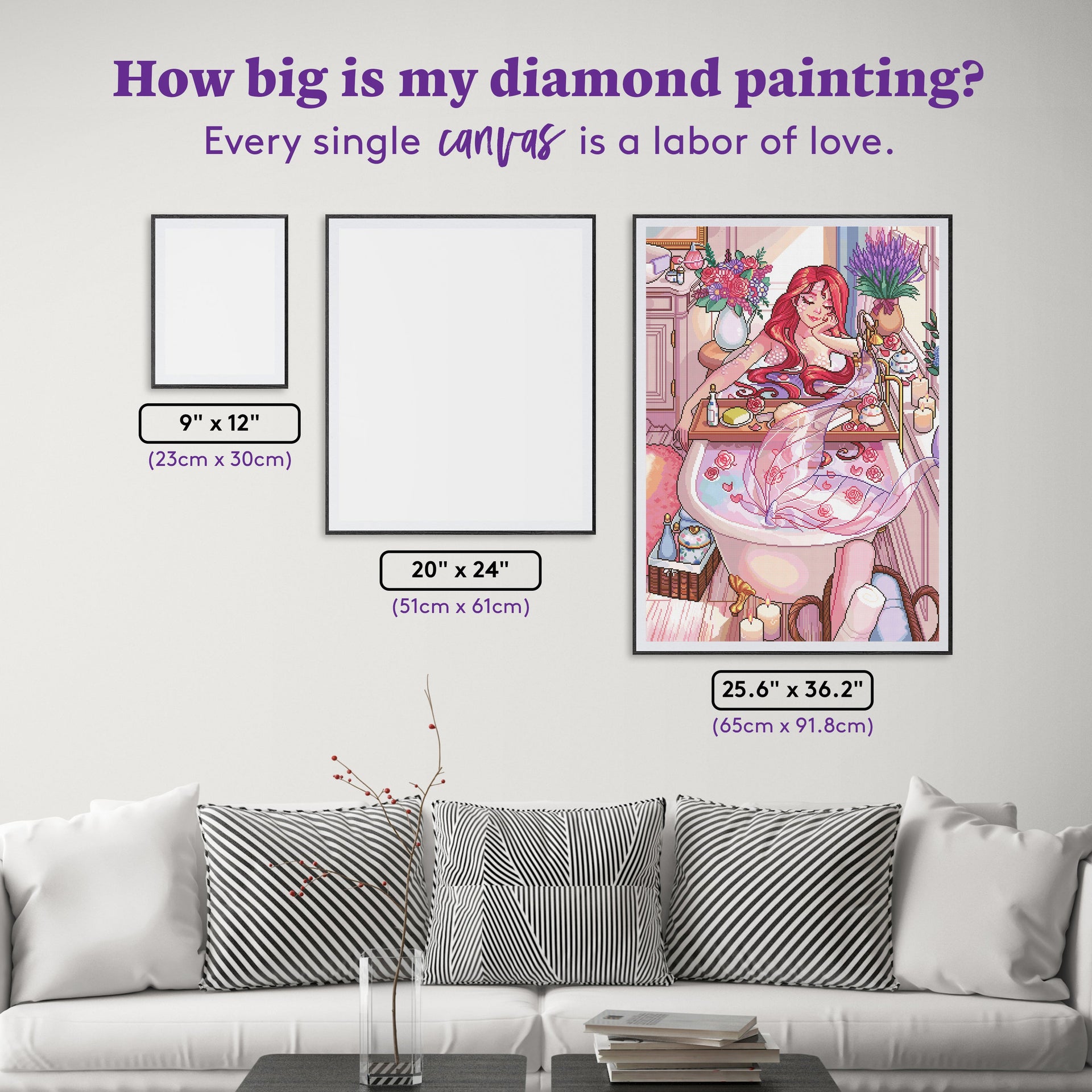 Diamond Painting Moments of Tranquility 25.6" x 36.2" (65cm x 91.8cm) / Square with 80 Colors including 2 ABs and 7 Fairy Dust Diamonds / 96,309