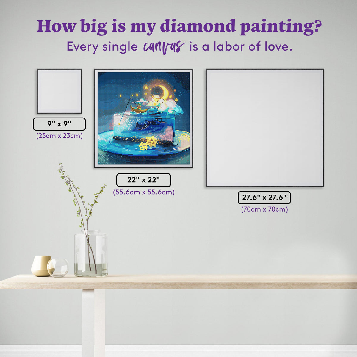 Diamond Painting Moon Cake 22" x 22" (55.6cm x 55.6cm) / Round with 67 Colors including 3 ABs and 2 Fairy Dust Diamonds / 40,804