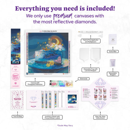 Diamond Painting Moon Cake 22" x 22" (55.6cm x 55.6cm) / Round with 67 Colors including 3 ABs and 2 Fairy Dust Diamonds / 40,804