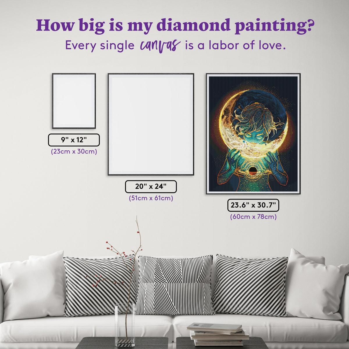 Diamond Painting Moon Eater 23.6" x 30.7" (60cm x 78cm) / Square with 42 Colors including 3 ABs, 1 Iridescent Diamond, and 2 Fairy Dust Diamonds / 75,433