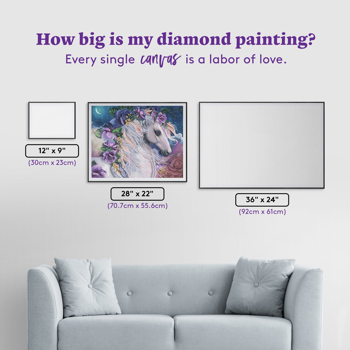 Diamond Painting Moon Flower 28" x 22" (70.7cm x 55.6cm) / Round with 56 Colors including 1 AB and 4 Fairy Dust Diamonds / 51,914