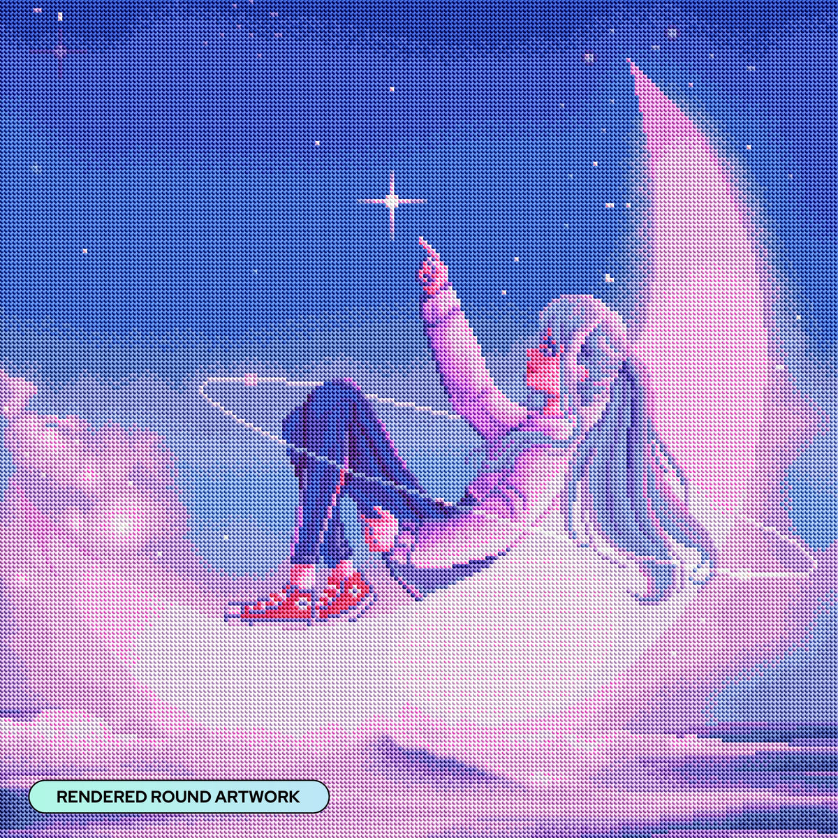 Diamond Painting Moon Gaze 22" x 22" (55.6cm x 55.6cm) / Round with 31 Colors including 2 ABs and 3 Fairy Dust Diamonds / 40,804