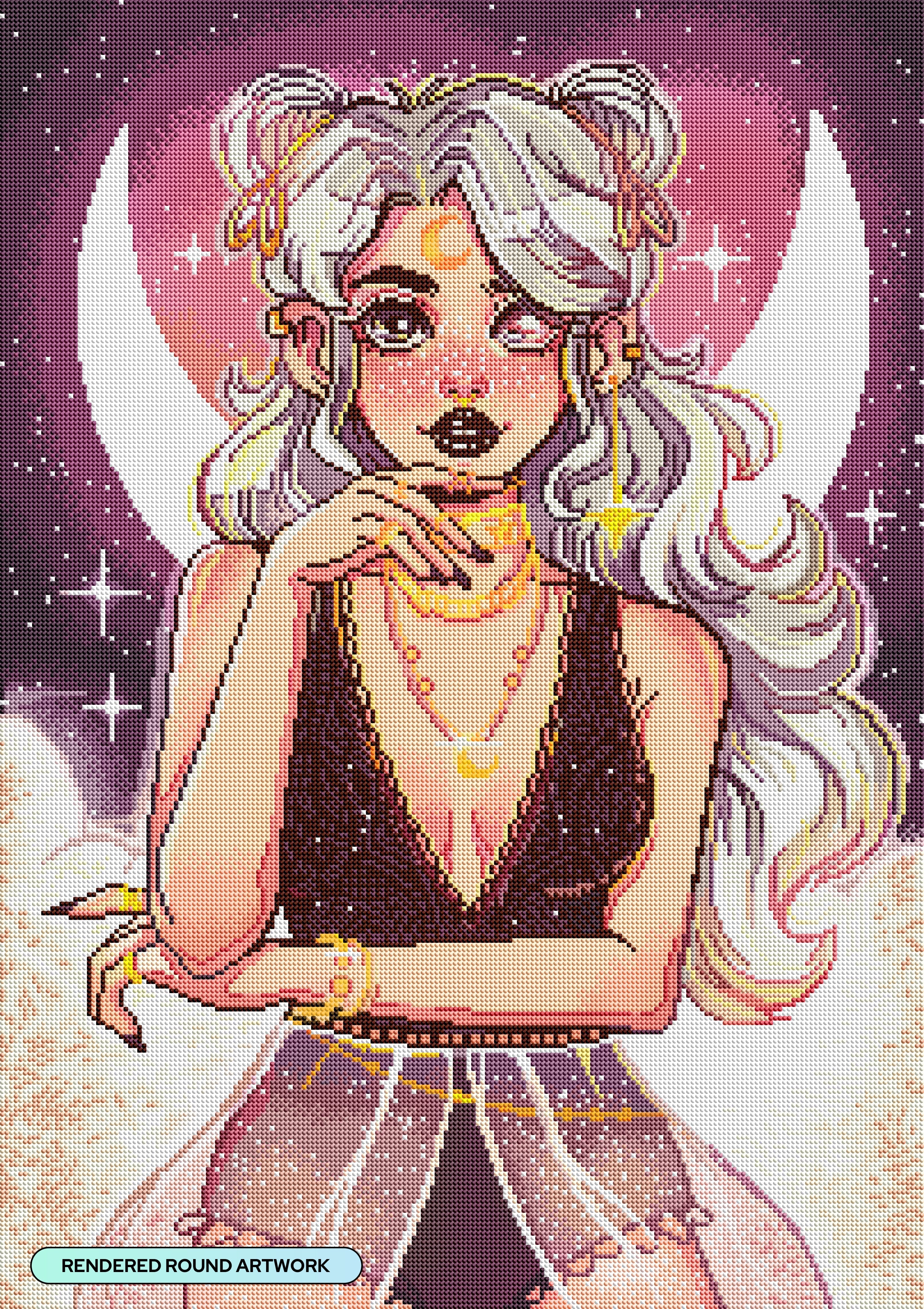 【一点物インパクトアート】MOON GIRL【丸キャンバス】 DVE97?d=2&s=s&bg=c&sh=v&p=1&t=