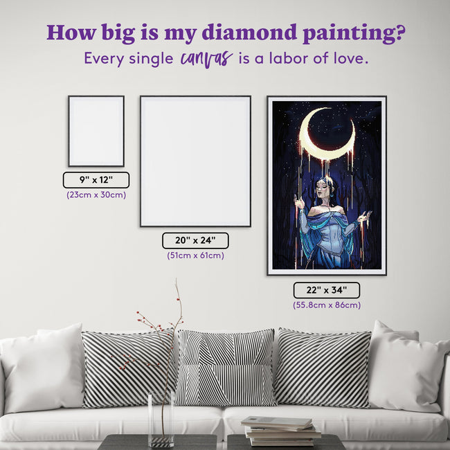 Diamond Painting Moon Magic 22" x 34" (55.8cm x 86cm) / Square with 40 Colors including 1 AB and 3 Iridescent Diamonds / 77,280