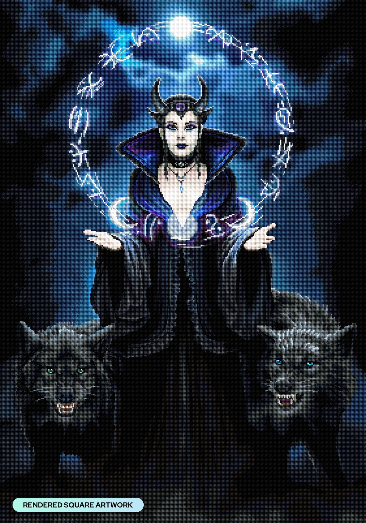 Diamond Painting Moon Witch 27.6" x 39.4" (69.9cm x 99.8cm) / Square with 51 Colors including 1 AB and 2 Fairy Dust Diamonds / 112,681