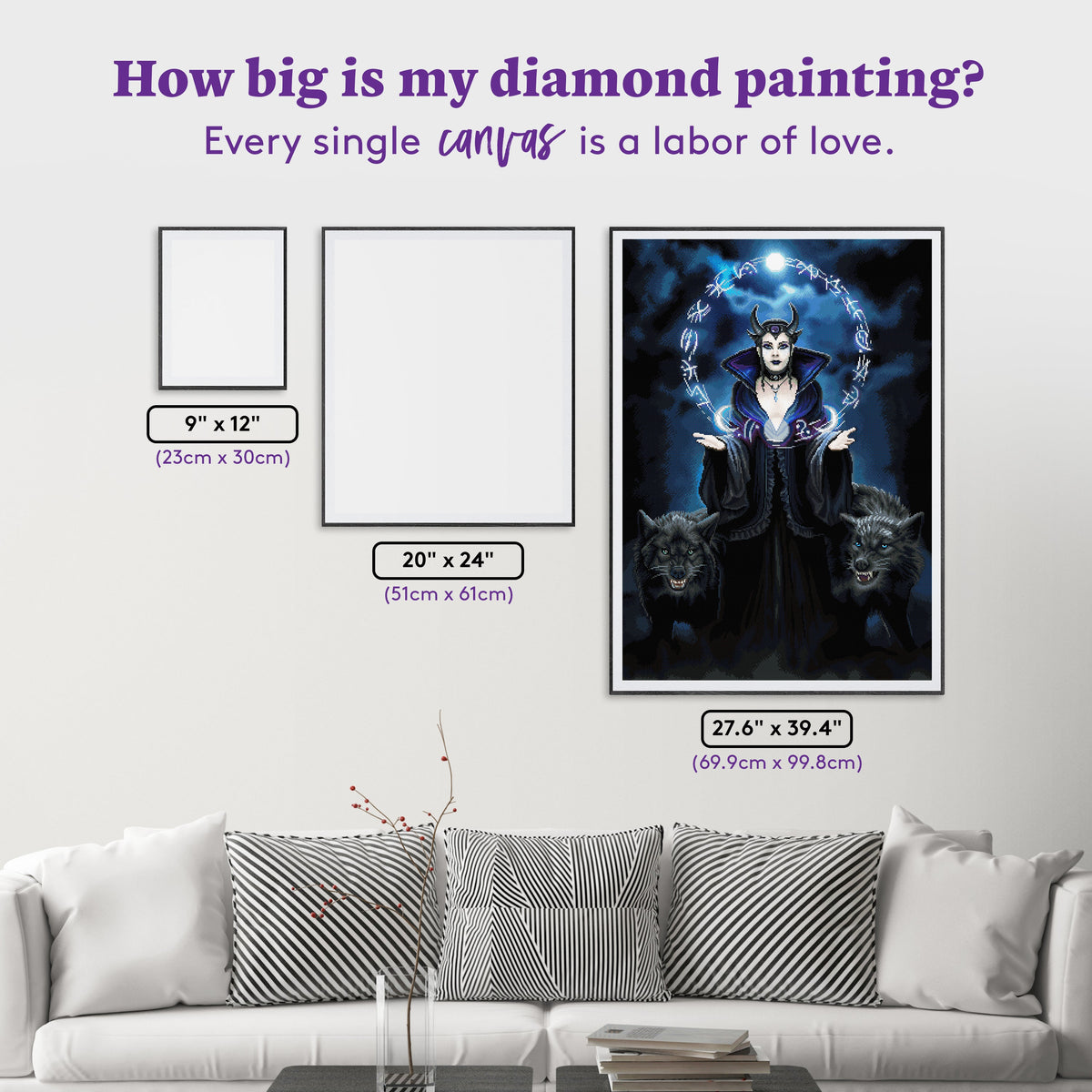 Diamond Painting Moon Witch 27.6" x 39.4" (69.9cm x 99.8cm) / Square with 51 Colors including 1 AB and 2 Fairy Dust Diamonds / 112,681