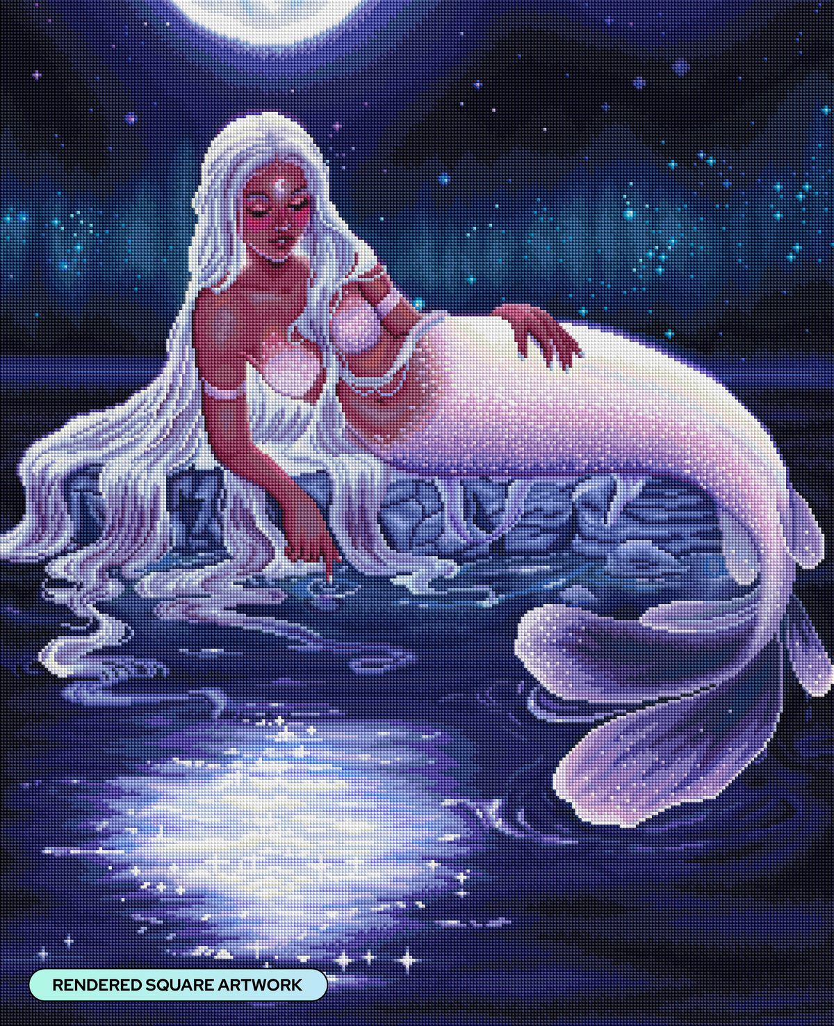 Diamond Painting Moonbathe 25.6" x 31.5" (65cm x 79.9cm) / Square with 48 Colors including 2 ABs and 1 Iridescent Diamond and 2 Fairy Dust Diamonds / 83,781