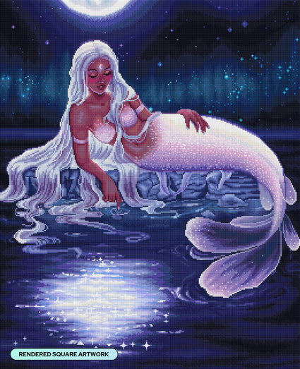 Diamond Painting Moonbathe 25.6" x 31.5" (65cm x 79.9cm) / Square with 48 Colors including 2 ABs and 1 Iridescent Diamond and 2 Fairy Dust Diamonds / 83,781