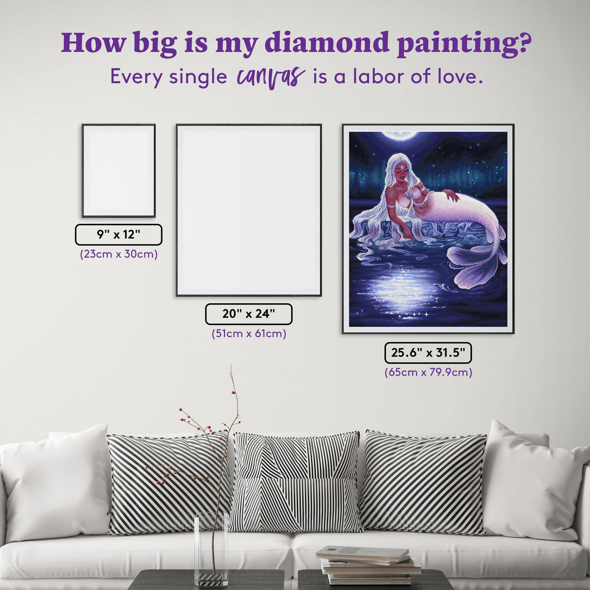 Diamond Painting Moonbathe 25.6" x 31.5" (65cm x 79.9cm) / Square with 48 Colors including 2 ABs and 1 Iridescent Diamond and 2 Fairy Dust Diamonds / 83,781