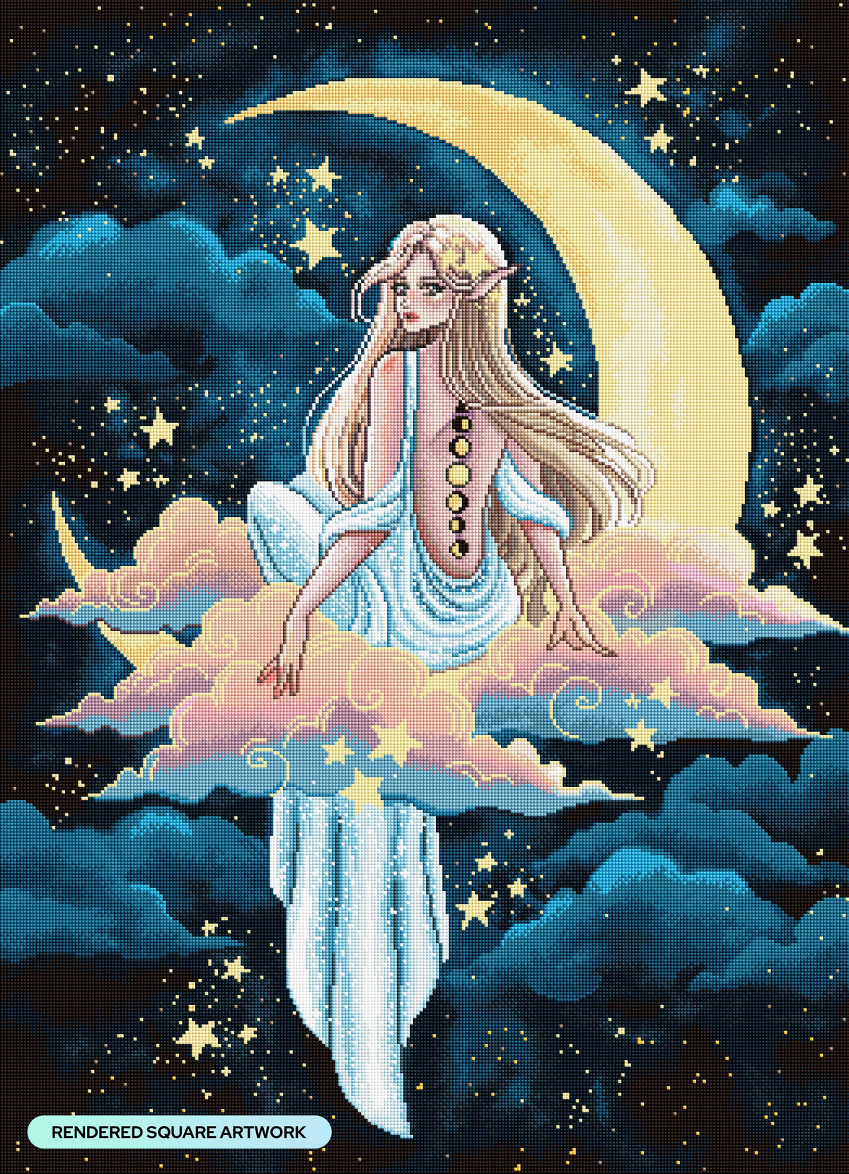 Diamond Painting Moonlight Nymph 25.6" x 35.4" (65cm x 89.9cm) / Square with 56 Colors including 2 ABs and 2 Fairy Dust Diamonds / 94,221