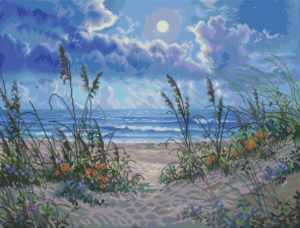 Diamond Painting Moonrise 29" x 22" (73.4cm x 55.8cm) / Square with 56 Colors including 1 AB and 5 Fairy Dust Diamonds / 66,080