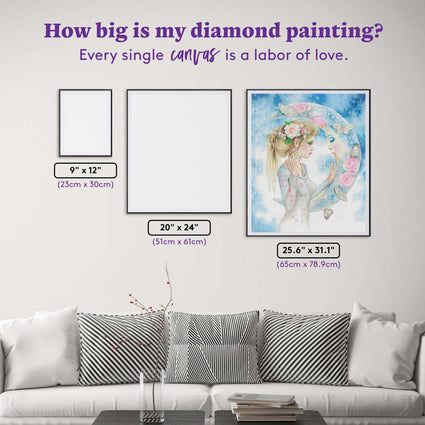 Diamond Painting Moonstruck 25.6" x 31.1" (65cm x 78.9cm) / Square with 61 Colors including 2 ABs and 1 Iridescent Diamond and 2 Fairy Dust Diamonds / 82,737