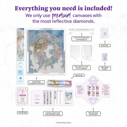 Diamond Painting Moonstruck 25.6" x 31.1" (65cm x 78.9cm) / Square with 61 Colors including 2 ABs and 1 Iridescent Diamond and 2 Fairy Dust Diamonds / 82,737