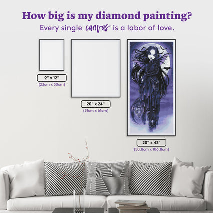 Diamond Painting Morgan 20" x 42" (50.8cm x 106.8cm) / Square with 18 Colors including 1 ABs and 1 Electro Diamonds and 1 Glow in the Dark Diamonds and 1 Fairy Dust Diamonds / 87,516