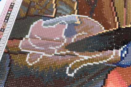 Diamond Painting Morning Coffee 22" x 28" (55.6cm x 70.7cm) / Round With 56 Colors Including 2 ABs and 3 Fairy Dust Diamonds / 51,914