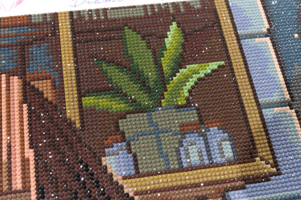 Diamond Painting Morning Coffee 22" x 28" (55.6cm x 70.7cm) / Round With 56 Colors Including 2 ABs and 3 Fairy Dust Diamonds / 51,914