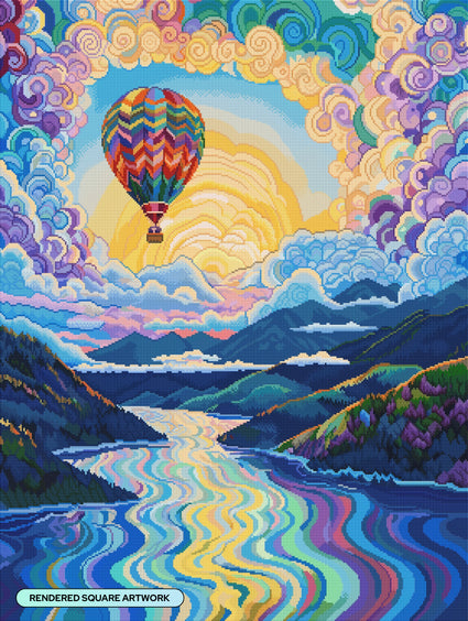 Diamond Painting Morning Flight 27.6" x 36.6" (69.9cm x 92.8cm) / Square with 81 Colors including 2 ABs and 5 Fairy Dust Diamonds / 104,813