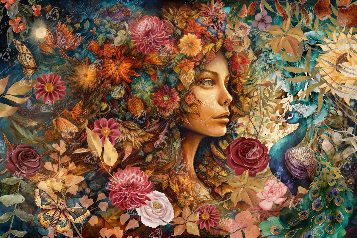 Diamond Painting Mother Earth 41.3" x 27.6" (104.8cm x 69.9cm) / Square with 93 Colors including 3 ABs and 3 Fairy Dust Diamonds / 118,301