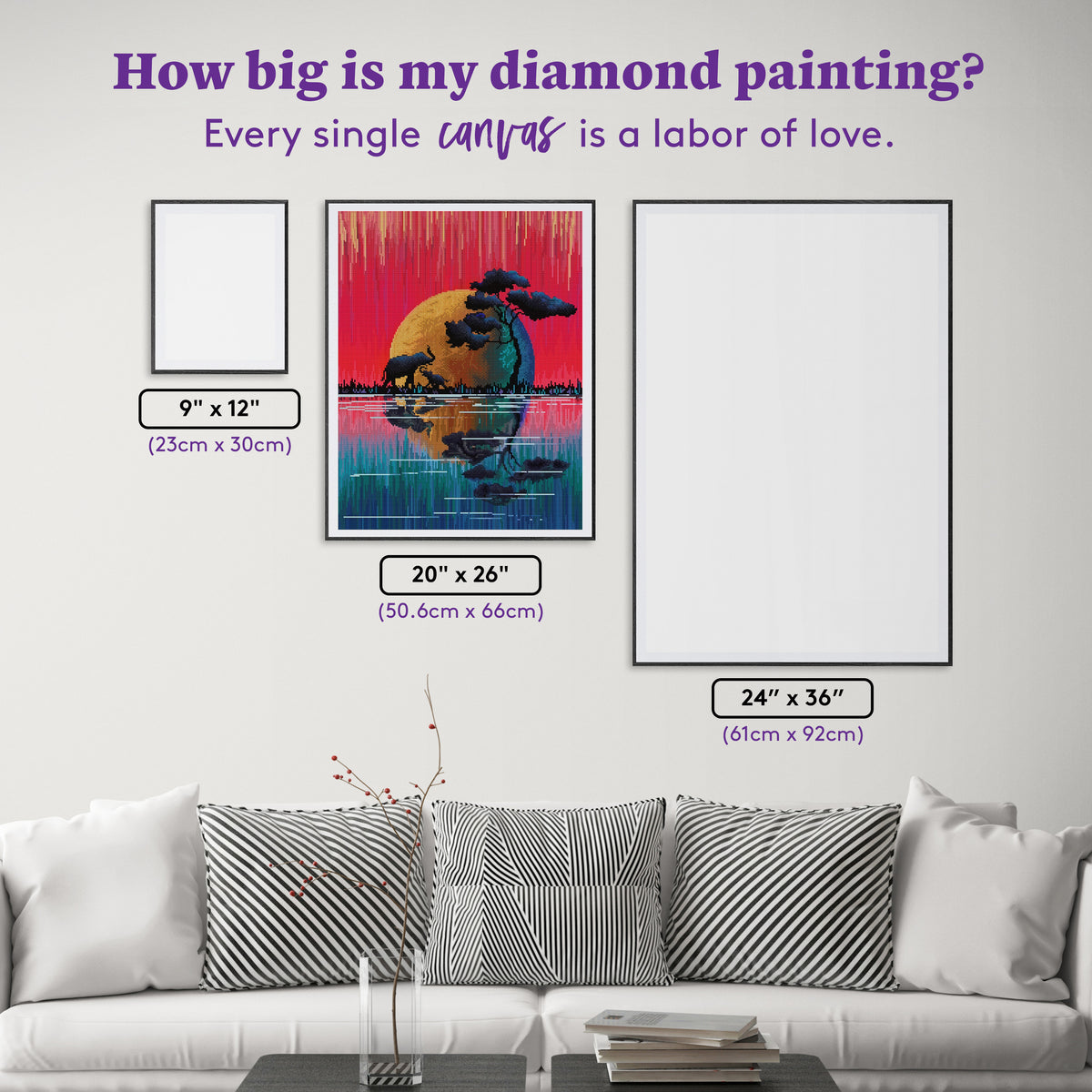 Diamond Painting Mother's Affection 20" x 26" (50.6cm x 66cm) / Round with 50 Colors including 5 Fairy Dust Diamonds / 44,160