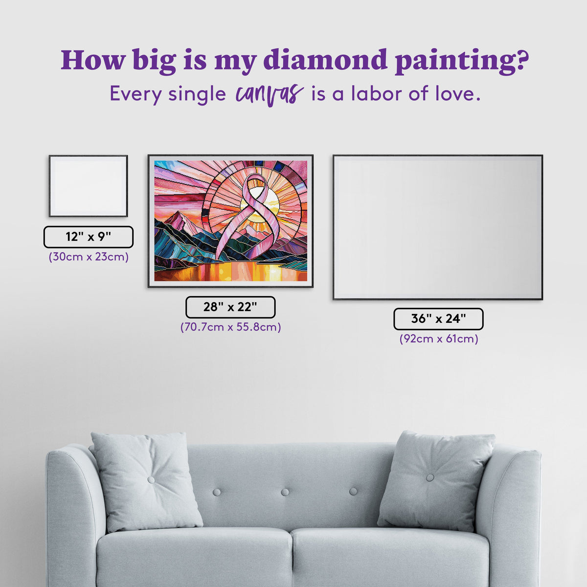 Diamond Painting Mountains of Strength 28" x 22" (70.7cm x 55.8cm) / Square with 88 Colors including 4 ABs and 2 Fairy Dust Diamonds / 63,616