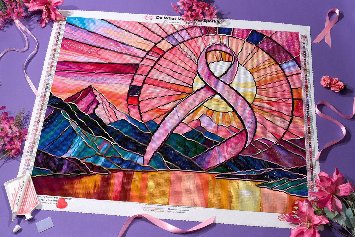 Diamond Painting Mountains of Strength 28" x 22" (70.7cm x 55.8cm) / Square with 88 Colors including 4 ABs and 2 Fairy Dust Diamonds / 63,616