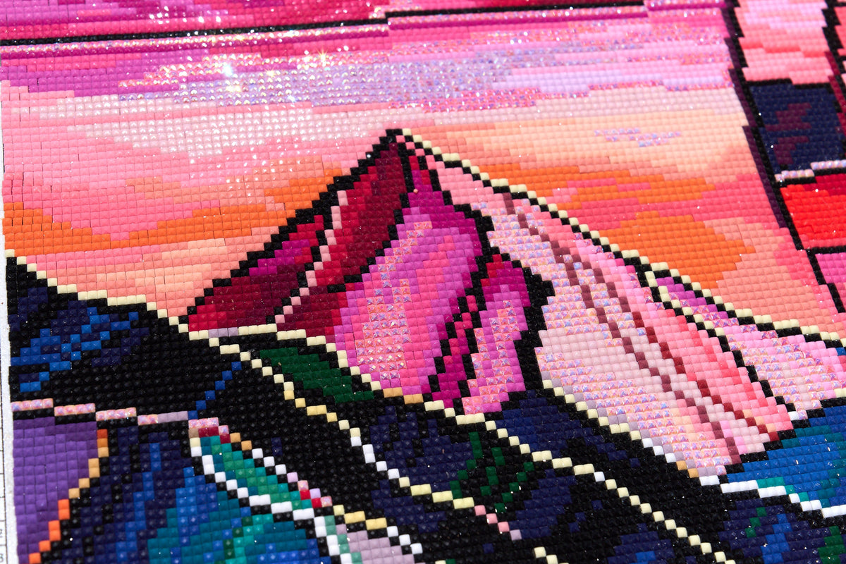 Diamond Painting Mountains of Strength 28" x 22" (70.7cm x 55.8cm) / Square with 88 Colors including 4 ABs and 2 Fairy Dust Diamonds / 63,616