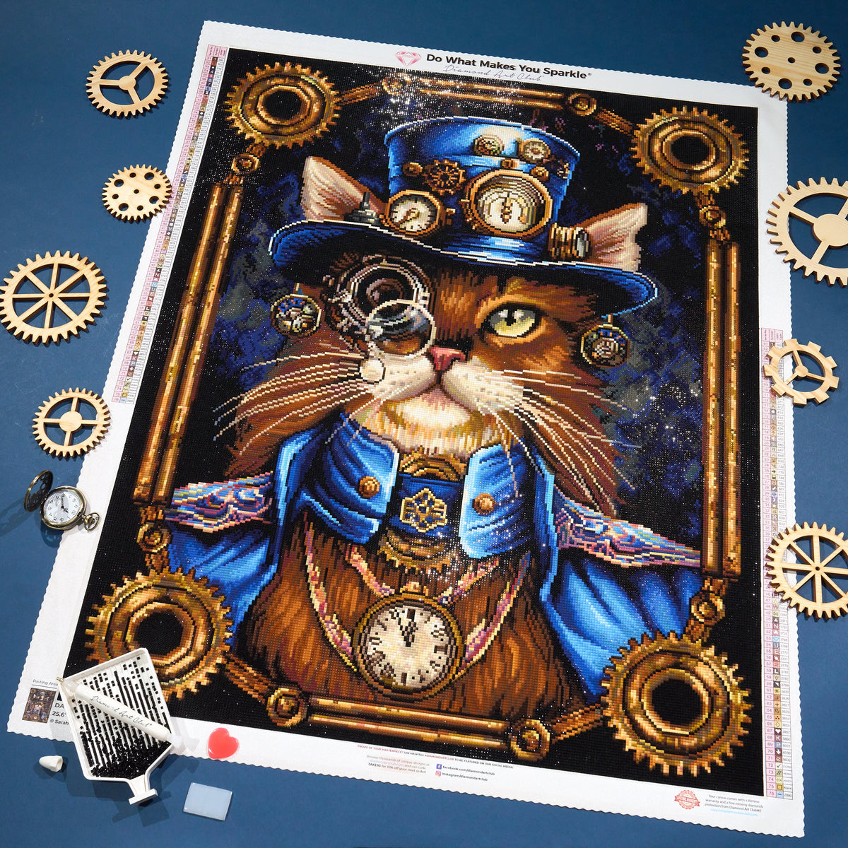 Diamond Painting Mrs. Steamfur 25.6" x 31.9" (65cm x 80.9cm) / Square with 76 Colors including 2 ABs and 1 Electro Diamond and 1 Fairy Dust Diamond / 84,825