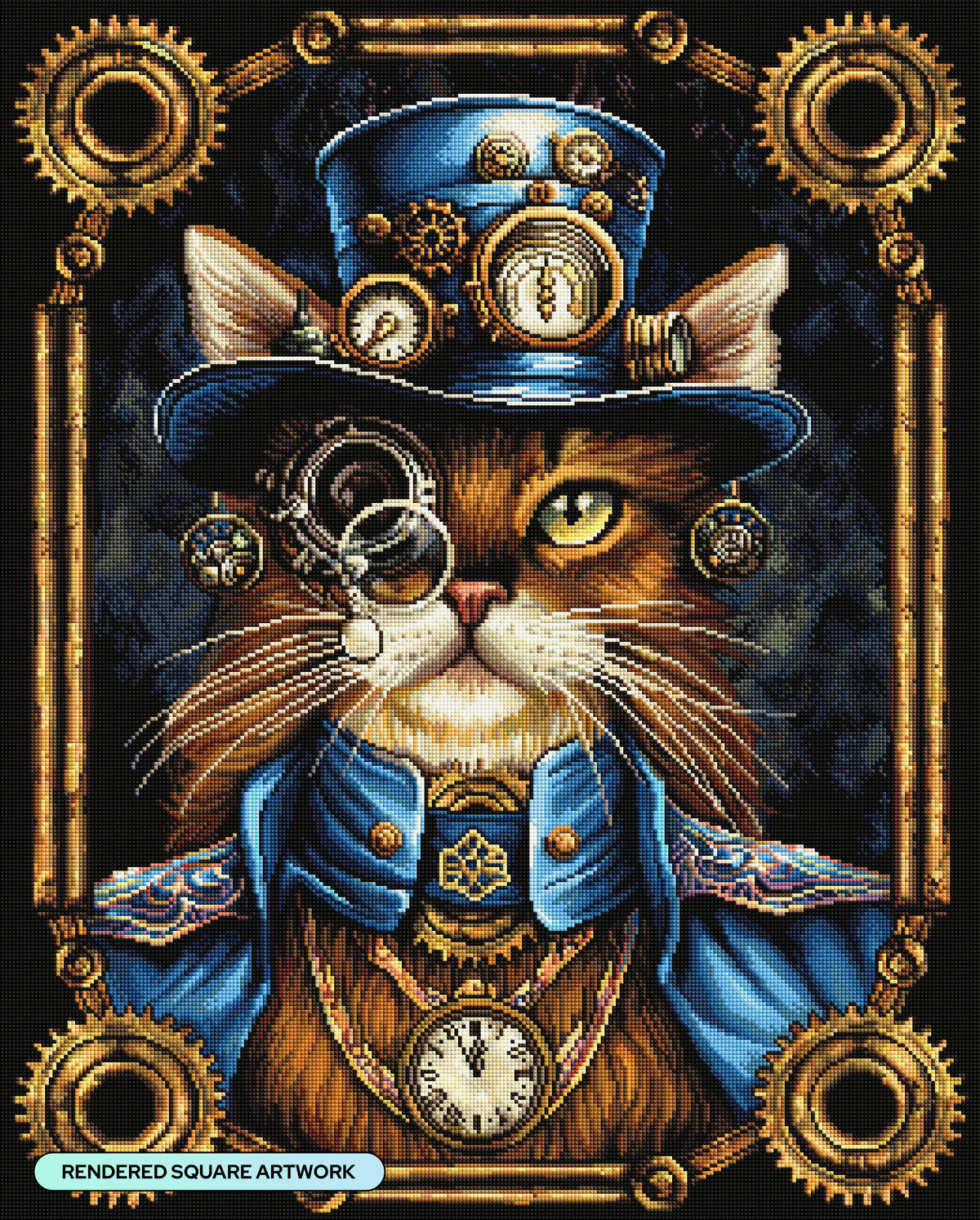 Diamond Painting Mrs. Steamfur 25.6" x 31.9" (65cm x 80.9cm) / Square with 76 Colors including 2 ABs and 1 Electro Diamond and 1 Fairy Dust Diamond / 84,825