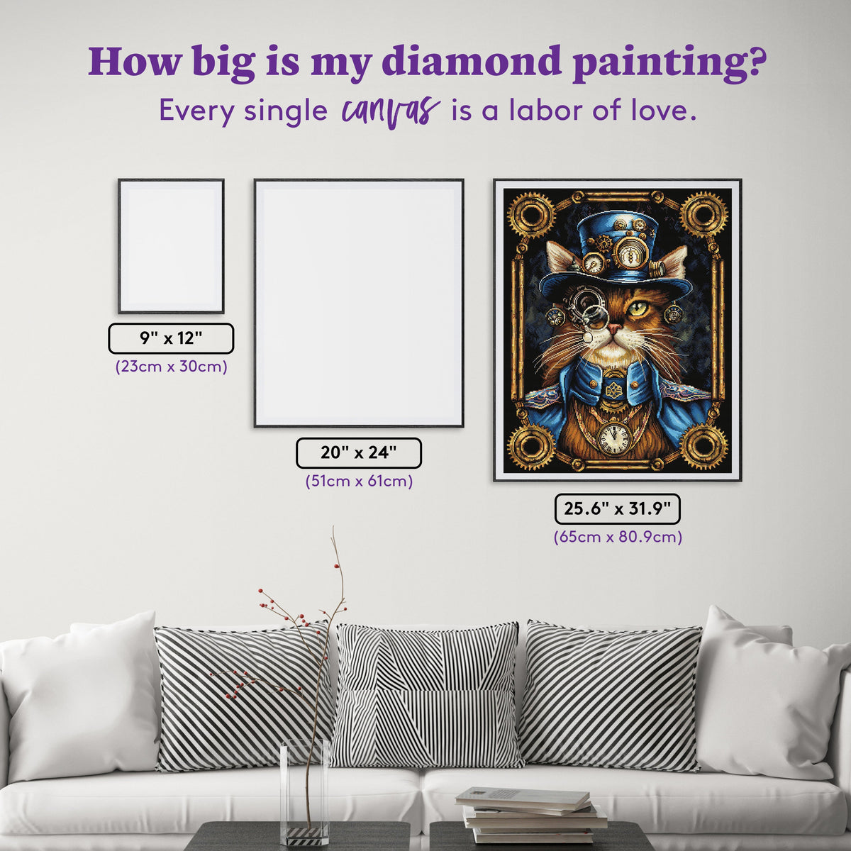 Diamond Painting Mrs. Steamfur 25.6" x 31.9" (65cm x 80.9cm) / Square with 76 Colors including 2 ABs and 1 Electro Diamond and 1 Fairy Dust Diamond / 84,825