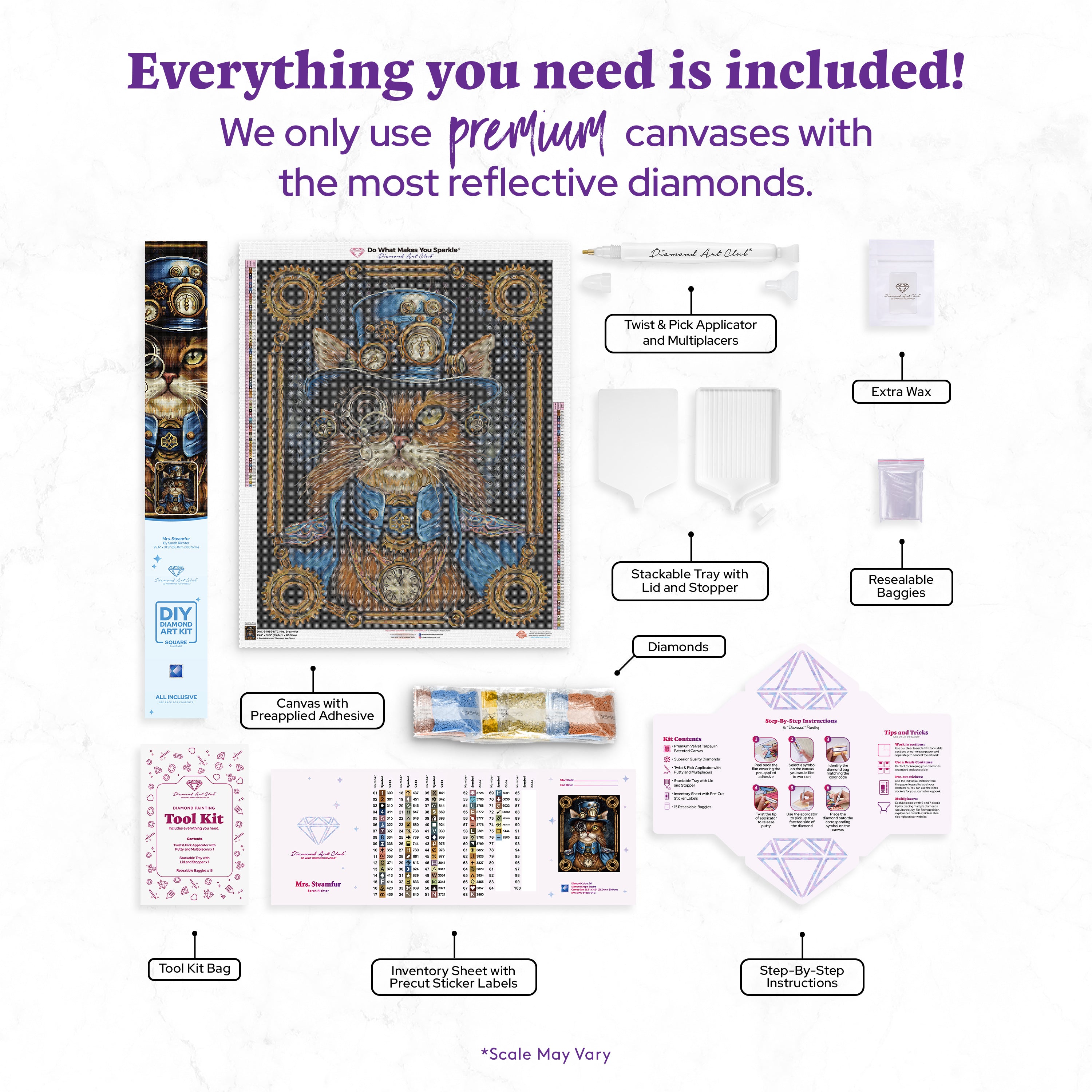 Mrs. Steamfur Diamond Painting Kit – Diamond Art Club