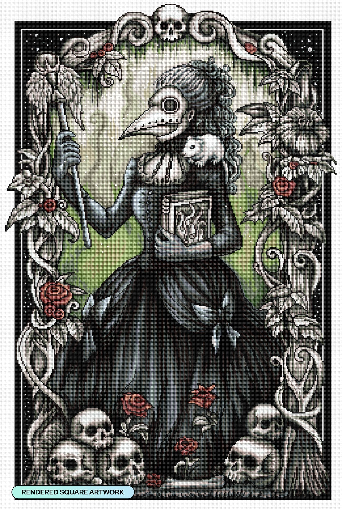 Diamond Painting Ms. Pestilence 25.6" x 38.2" (65cm x 96.8cm) / Square with 39 Colors including 1 AB and 3 Fairy Dust Diamonds / 101,529