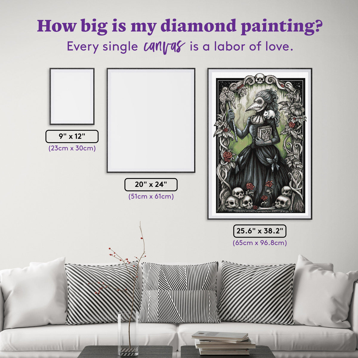 Diamond Painting Ms. Pestilence 25.6" x 38.2" (65cm x 96.8cm) / Square with 39 Colors including 1 AB and 3 Fairy Dust Diamonds / 101,529