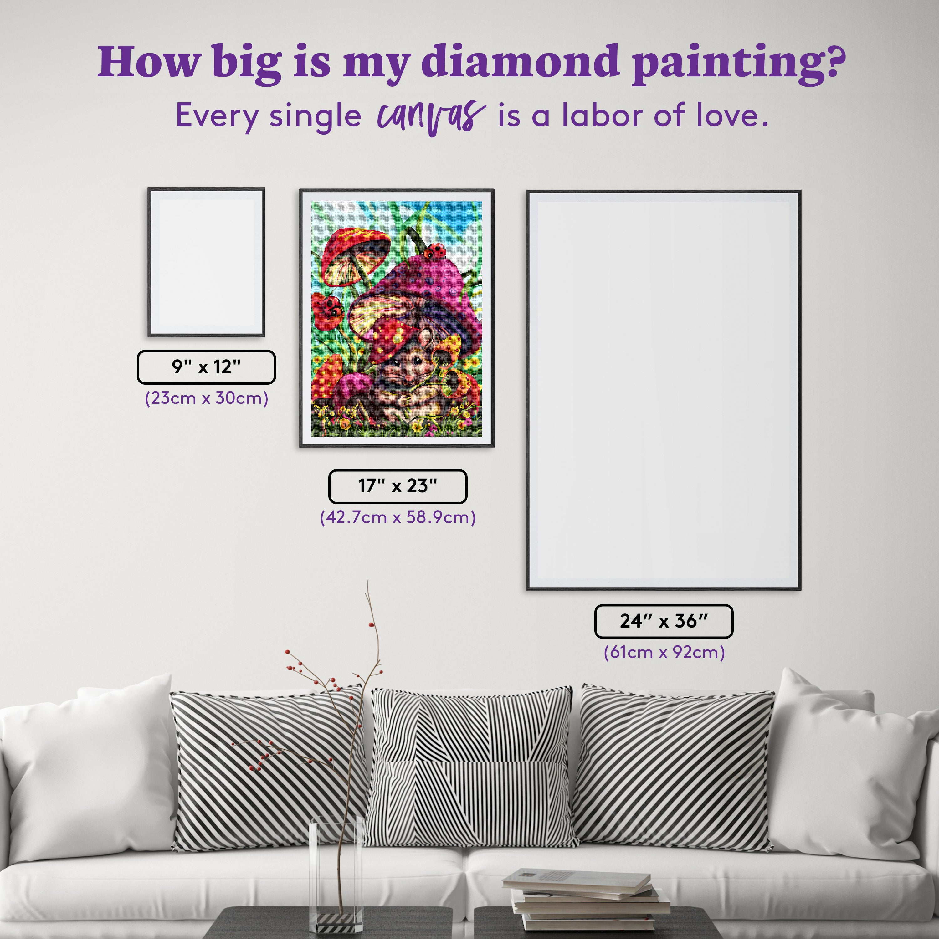 キノコとネズミちゃんのダイヤモンドアートキット – Diamond Art Club